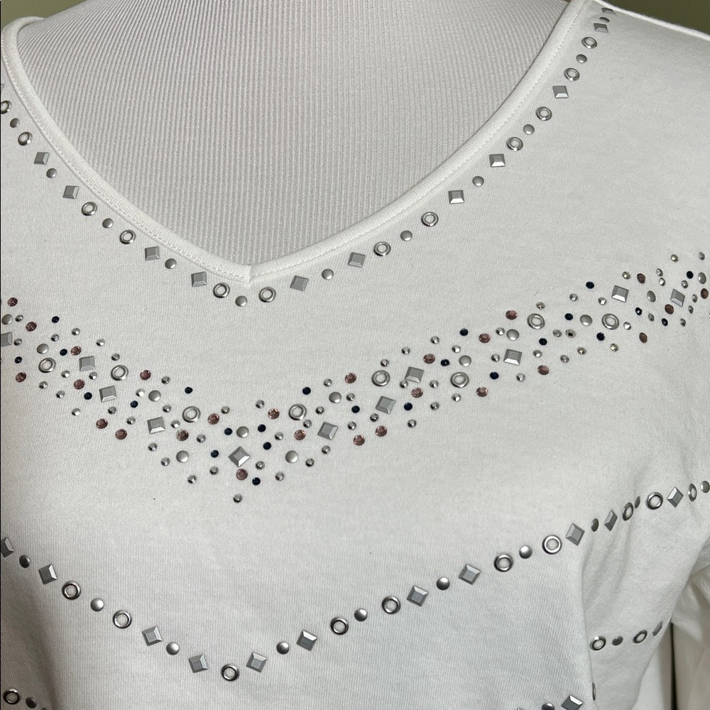 NWT White Studded Women's Top